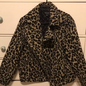 Topshop Moto style leopard jacket